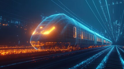 Futuristic High-Speed Train: Digital Network Express