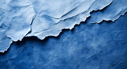 Naklejka premium Abstract Blue Texture of Torn Paper Over a Rough Surface