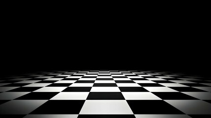 Black And White Checkerboard Floor With Perspective