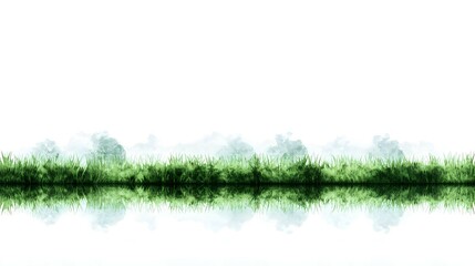 Serene Green Landscape Reflection