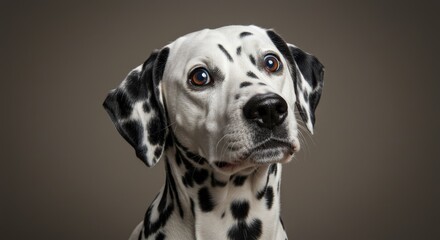 Adorable Dalmatian Dog Portrait with Unique Spots