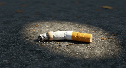 Obraz premium The Environmental Impact of Littered Cigarettes on Urban Spaces