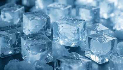ice cubes on black background