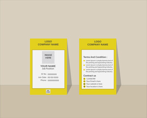 Print, ID card, Vector template for Print, Professional ID card, Identity Card, Creative Design, Customizable design for Print or digital use, Adobe Illustrator Vector file high-quality for Branding