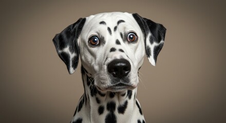 Charming Dalmatian Dog Portrait with Expressive Eyes