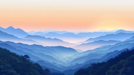 Obraz premium Mountain Range Sunrise Panorama
