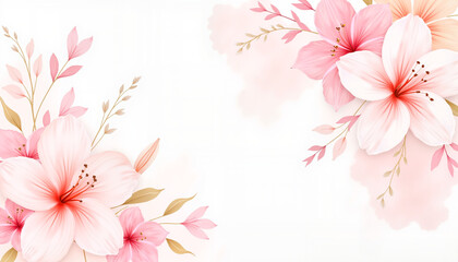 Elegant pink and white floral arrangement on soft background, beauty