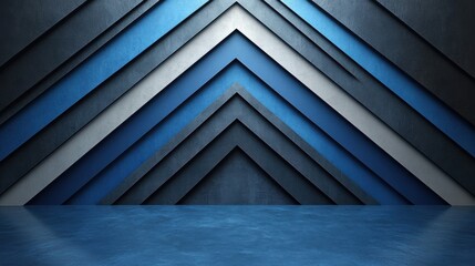 Fototapeta premium Minimalist Blue background with parallel lines for design, banner template. Featuring white space in the center of the page for text. Ideal for geometric abstract wallpapers with an elegant touch.