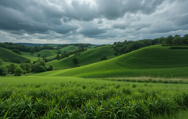 Fototapeta premium 緑、野原、自然、風景、天気