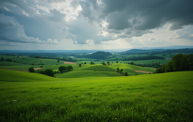 Fototapeta premium 緑、野原、自然、風景、天気