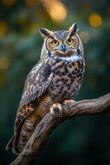Fototapeta premium Owl perched on branch