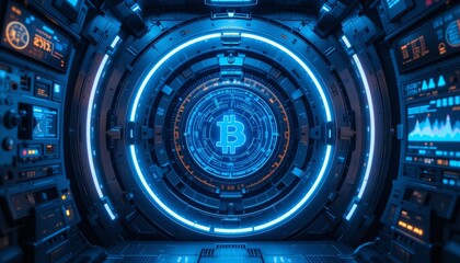 Steaming coffee cup in a cyberpunk setting