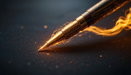 Fiery bullet flying through air with glowing trail