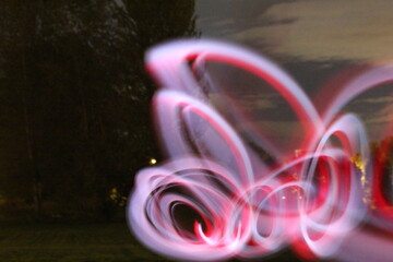 Red and white light painting 