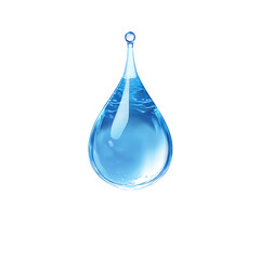 High quality image of a blue water drop isolated on a transparent background. PNG