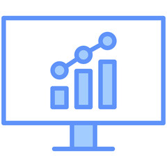 Obraz premium Analysis Outline Blue Color Icon