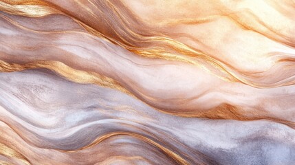 Abstract Beige and Gold Fluid Wave Background