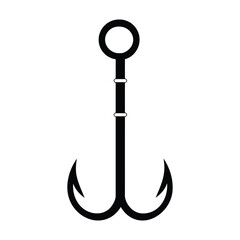 Fishing hook icon silhouette vector illustration