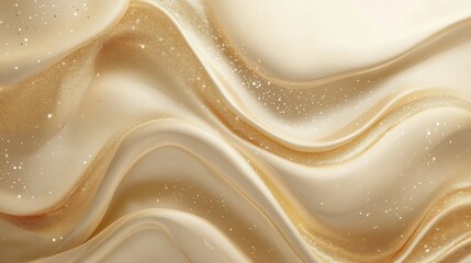 Obraz premium Elegant gold and cream abstract wave pattern with sparkling details