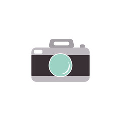 Photo camera vector icon isolated with white background.