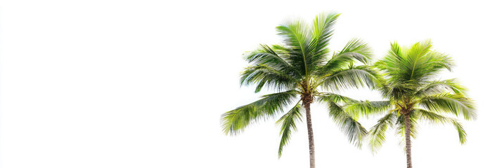 Lush palm trees swaying gently under the bright sun on a tropical shore