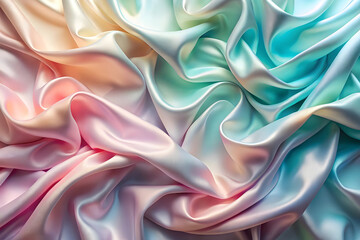 Obraz premium Vibrant Rainbow Silk Fabric Drape