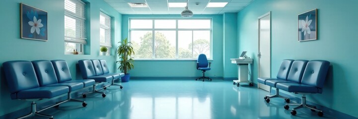 Empty doctor's waiting room with medical equipment visible, preparedness, healthcare, health
