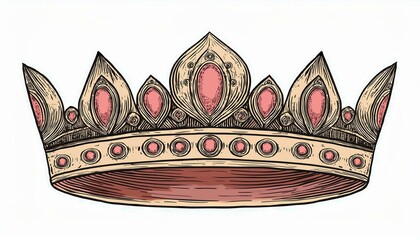 Doodle crown hand drawn set. Doodle princess crown, queen tiara. Line sketch royal element. Queen, king hand drawn simple design element. Isolated perfect any project.