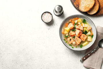 Salmon fish soup