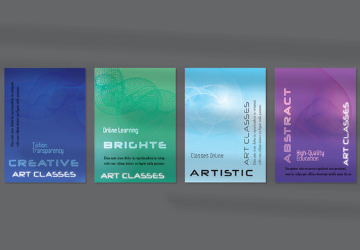 Flyer Layout with Curvy Lines on Bright Gradient Glow