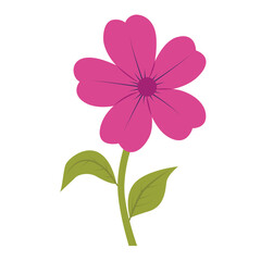 Pink flower with green leaves ideal for garden magazines, wedding invitations, nature blogs, floral designs, greeting cards, and feminine branding