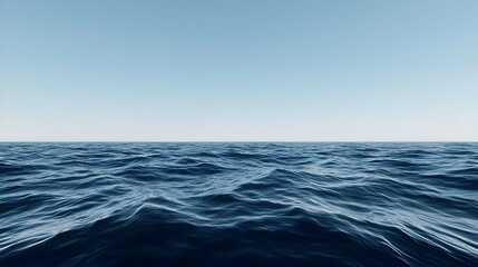 Fototapeta premium Calm Ocean Waves Horizon Wide Shot