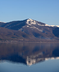 lake prespa in macedonia, tourism concept
