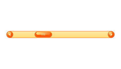 Scroll bar slider. UI horizontal slider. Multicolor modern UI element. Buttons with adjustable knobs for controlling audio or video. Vector illustration of intuitive design element