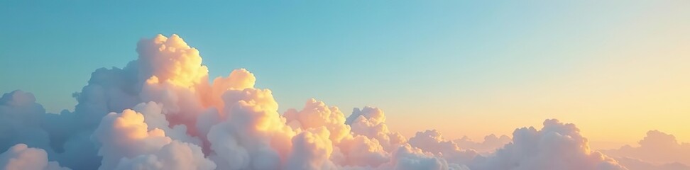 Calming blue and white clouds against a bright orange sky, orange, bright