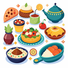 Colorful Collection of Diverse International Dishes