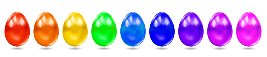 Easter eggs vector set, multycolor, for spring designs, greeting cards, holiday festive invitations, seasonal posters