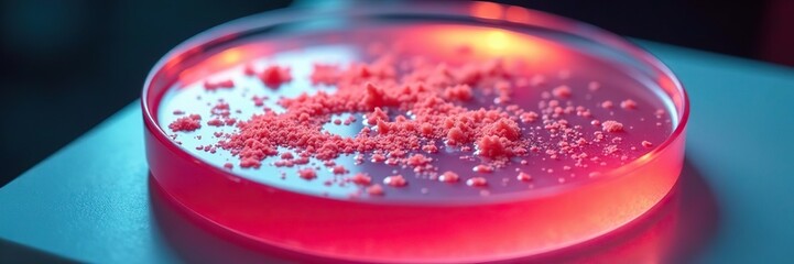 Candida albicans colony on agar plate with growth, , plate