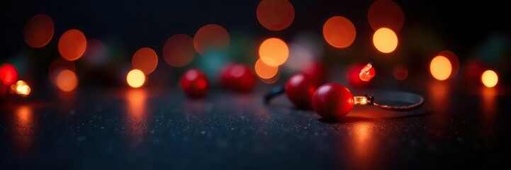 Defocused lights create a festive ambiance on black background, decorations, festive, christmas