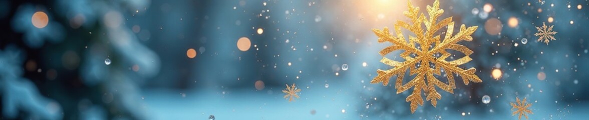 Delicate gold snowflake on a frosted glass window, snowflake, frosty