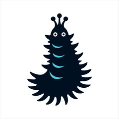 Christmas Tree Worm Aquatic Animal silhouette black and white christmas tree