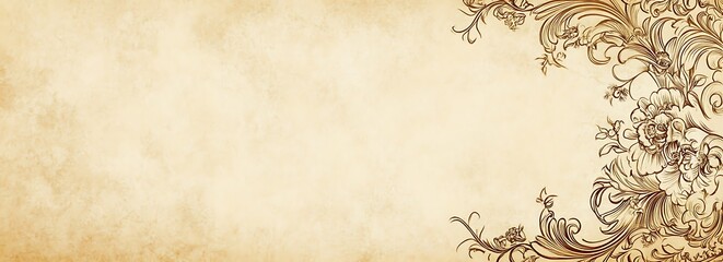 A beige background with an intricate pattern of Arabic calligraphy