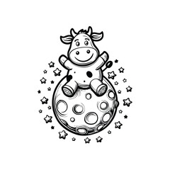 Hand-drawn monochrome retro cartoon illustration featuring a whimsical character, possibly a person or animal, in a vintage style.  The image has a nostalgic feel.