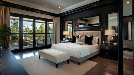 Luxurious Master Bedroom with Patio View