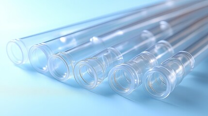 Clear tubes lab research medical science backdrop
