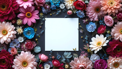 Gradient Floral Flat Lay with Elegant Contrast