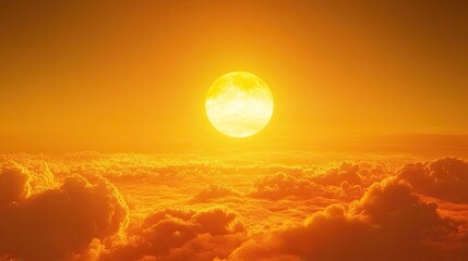 A bold gradient transitioning from bright yellow to deep orange, creating a sunny and cheerful atmosphere