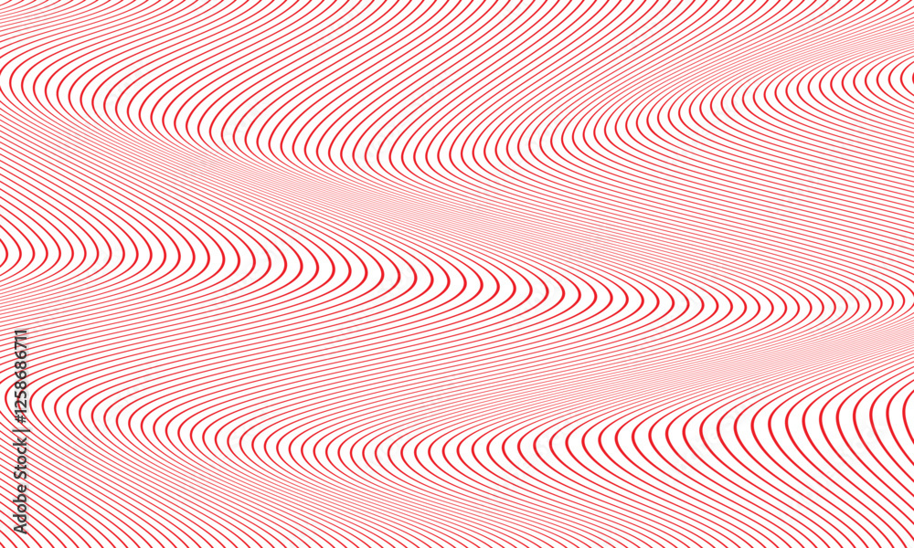 Leinwandbilder abstract red thin line wave pattern can be used background.