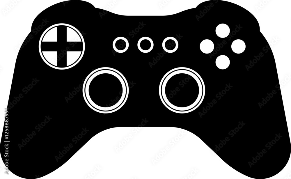 Fototapete Games icon vector. Gamepad new concept. Black and white game controller symbol trendy flat and simple style icon for web site design, logo, app, game UI isolated on white background.
