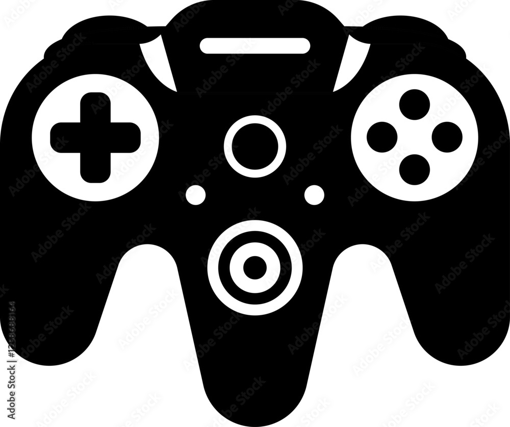 Fototapete Games icon vector. Gamepad new concept. Black and white game controller symbol trendy flat and simple style icon for web site design, logo, app, game UI isolated on white background.